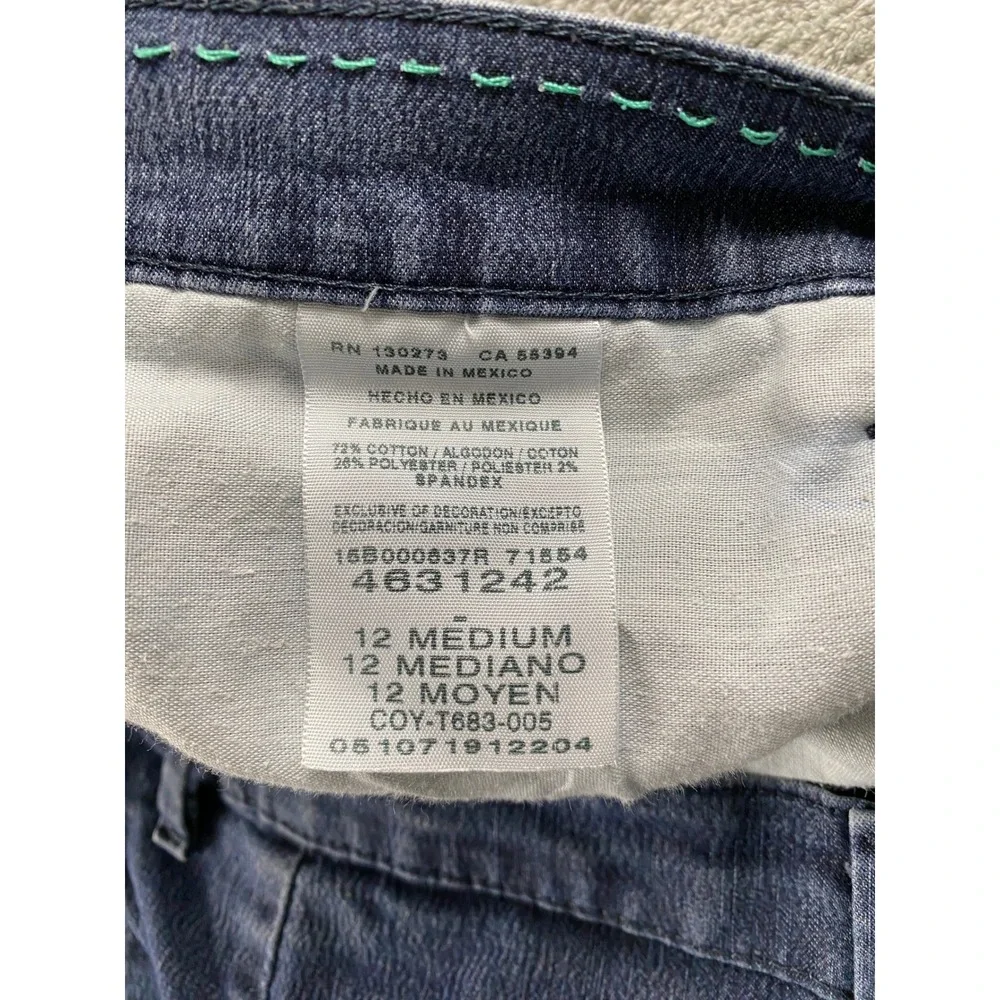 Lee Womens Relaxed Fit Straight Leg Jeans Dark Indigo Blue Stretch Size 12M